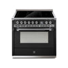 Steel Fornuis Ascot 90 - Inductie Fornuis | AQ9S-5FI | Model 2024-Fornuizen-Steel Cucine-Glanzend zwart / Nero-CHROME-Jones-Jansen