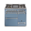 Steel Fornuis Ascot 100/3 D - Gas Fornuis | AQ10SFF-D | Model 2024-Fornuizen-Steel Cucine-5 PITS GAS MET TABLE TOP (4T)-Mat blauw / Celeste-CHROME-Jones-Jansen