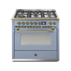 Steel Fornuis Ascot 90 - Gas Fornuis | AQ9S | Model 2024-Fornuizen-Steel Cucine-6 PITS GAS (6W)-Mat blauw / Celeste-MESSING-Jones-Jansen