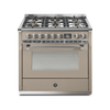 Steel Fornuis Ascot 90 - Gas Fornuis | AQ9S | Model 2024-Fornuizen-Steel Cucine-6 PITS GAS (6W)-Mat beige / Sabbia-NIKKEL-Jones-Jansen