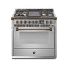 Steel Fornuis Ascot 90 - Gas Fornuis | AQ9S | Model 2024-Fornuizen-Steel Cucine-5 PITS GAS MET TABLE/GRILL TOP (4T of 4B)-INOX-BRONS-Jones-Jansen
