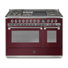 Steel Fornuis Ascot 120 - Gas Fornuis | AQ12SF | Model 2024-Fornuizen-Steel Cucine-5 PITS GAS INC. MEGA WOK + BAK/GRILLPLAAT (4BM/4TM)-Glanzend Bordeaux-CHROME-Jones-Jansen