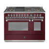 Steel Fornuis Ascot 120 - Gas Fornuis | AQ12SF | Model 2024-Fornuizen-Steel Cucine-6 PITS GAS + BAK/GRILLPLAAT (6B/6T)-Glanzend Bordeaux-CHROME-Jones-Jansen