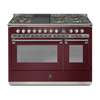 Steel Fornuis Ascot 120 - Gas Fornuis | AQ12SF | Model 2024-Fornuizen-Steel Cucine-6 PITS GAS + BAK/GRILLPLAAT (6B/6T)-Glanzend Bordeaux-NIKKEL-Jones-Jansen