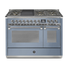 Steel Fornuis Ascot 120 - Gas Fornuis | AQ12SF | Model 2024-Fornuizen-Steel Cucine-6 PITS GAS + BAK/GRILLPLAAT (6B/6T)-Mat blauw / Celeste-CHROME-Jones-Jansen