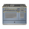 Steel Fornuis Ascot 120 - Gas Fornuis | AQ12SF | Model 2024-Fornuizen-Steel Cucine-5 PITS GAS INC. MEGA WOK + BAK/GRILLPLAAT (4BM/4TM)-Mat blauw / Celeste-MESSING-Jones-Jansen
