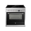 Steel Fornuis Genesi 90 - Inductie fornuis | GQ9S-5FI | Model 2024-Fornuizen-Steel Cucine-5 ZONES INDUCTIE MET BOOSTER-Glanzend Zwart / Nero-Jones-Jansen