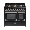 Steel fornuis Oxford 100 - Gas fornuis | X10FF-6 | Model 2024-Fornuizen-Steel Cucine-6 PITS GAS-Mat zwart / Nero Fumo-Jones-Jansen