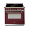 Steel Fornuis Ascot 90 - Inductie Fornuis | AQ9S-5FI | Model 2024-Fornuizen-Steel Cucine-Glanzend Bordeaux-BRONS-Jones-Jansen