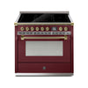 Steel Fornuis Ascot 90 - Inductie Fornuis | AQ9S-5FI | Model 2024-Fornuizen-Steel Cucine-Glanzend Bordeaux-MESSING-Jones-Jansen