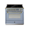 Steel Fornuis Ascot 90 - Inductie Fornuis | AQ9S-5FI | Model 2024-Fornuizen-Steel Cucine-Mat blauw / Celeste-MESSING-Jones-Jansen