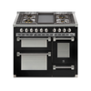 Steel Fornuis Ascot 100/3 - Gas Fornuis | AQ10SFF | Model 2024-Fornuizen-Steel Cucine-5 PITS GAS MET TABLE TOP (4T of 4B)-Glanzend zwart / Nero-NIKKEL-Jones-Jansen