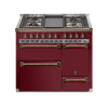 Steel Fornuis Ascot 100/3 D - Gas Fornuis | AQ10SFF-D | Model 2024-Fornuizen-Steel Cucine-5 PITS GAS MET TABLE TOP (4T)-Glanzend Bordeaux-BRONS-Jones-Jansen