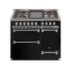 Steel Fornuis Ascot 100/3 D - Gas Fornuis | AQ10SFF-D | Model 2024-Fornuizen-Steel Cucine-5 PITS GAS MET TABLE TOP (4T)-Glanzend zwart / Nero-NIKKEL-Jones-Jansen
