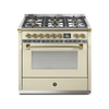 Steel Fornuis Ascot 90 - Gas Fornuis | AQ9S | Model 2024-Fornuizen-Steel Cucine-6 PITS GAS (6W)-Glanzend Creme / Crema-MESSING-Jones-Jansen
