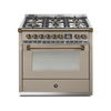 Steel Fornuis Ascot 90 - Gas Fornuis | AQ9S | Model 2024-Fornuizen-Steel Cucine-6 PITS GAS (6W)-Mat beige / Sabbia-BRONS-Jones-Jansen
