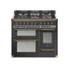 Steel Fornuis Ascot 100/3 - Gas Fornuis | AQ10SFF | Model 2024-Fornuizen-Steel Cucine-5 PITS GAS MET MEGA WOK (4M)-Mat Antraciet-BRONS-Jones-Jansen