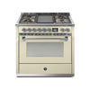 Steel Fornuis Ascot 90 - Gas Fornuis | AQ9S | Model 2024-Fornuizen-Steel Cucine-5 PITS GAS MET TABLE/GRILL TOP (4T of 4B)-Glanzend Creme / Crema-CHROME-Jones-Jansen