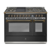 Steel Fornuis Ascot 120 - Gas Fornuis | AQ12SF | Model 2024-Fornuizen-Steel Cucine-6 PITS GAS + BAK/GRILLPLAAT (6B/6T)-Mat Antraciet-BRONS-Jones-Jansen
