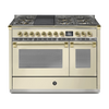 Steel Fornuis Ascot 120 - Gas Fornuis | AQ12SF | Model 2024-Fornuizen-Steel Cucine-6 PITS GAS + BAK/GRILLPLAAT (6B/6T)-Glanzend Creme / Crema-MESSING-Jones-Jansen