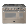 Steel Fornuis Ascot 120 - Gas Fornuis | AQ12SF | Model 2024-Fornuizen-Steel Cucine-6 PITS GAS + BAK/GRILLPLAAT (6B/6T)-Mat beige / Sabbia-CHROME-Jones-Jansen