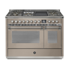 Steel Fornuis Ascot 120 - Gas Fornuis | AQ12SF | Model 2024-Fornuizen-Steel Cucine-5 PITS GAS INC. MEGA WOK + BAK/GRILLPLAAT (4BM/4TM)-Mat beige / Sabbia-NIKKEL-Jones-Jansen