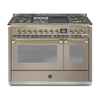 Steel Fornuis Ascot 120 - Gas Fornuis | AQ12SF | Model 2024-Fornuizen-Steel Cucine-5 PITS GAS INC. MEGA WOK + BAK/GRILLPLAAT (4BM/4TM)-Mat beige / Sabbia-MESSING-Jones-Jansen