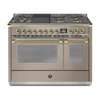 Steel Fornuis Ascot 120 - Gas Fornuis | AQ12SF | Model 2024-Fornuizen-Steel Cucine-6 PITS GAS + BAK/GRILLPLAAT (6B/6T)-Mat beige / Sabbia-MESSING-Jones-Jansen