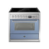 Steel Fornuis Genesi 90 - Inductie fornuis | GQ9S-5FI | Model 2024-Fornuizen-Steel Cucine-5 ZONES INDUCTIE MET BOOSTER-Mat Blauw / Celeste-Jones-Jansen