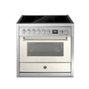 Steel Fornuis Genesi 90 - Inductie fornuis | GQ9S-5FI | Model 2024-Fornuizen-Steel Cucine-5 ZONES INDUCTIE MET BOOSTER-Mat Wit / Nuvola-Jones-Jansen