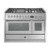 Steel fornuis Genesi 120 - Gas fornuis | GQ12SF | Model 2024-Fornuizen-Steel Cucine-6 PITS GAS MET FRYTOP (6T)-Inox-Jones-Jansen